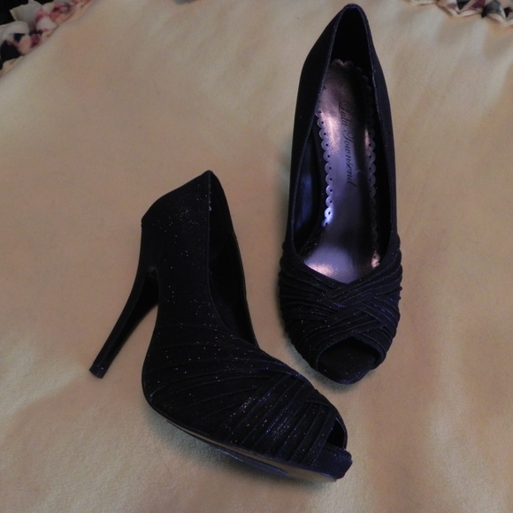 Lula Townsend glitter black heels - Picture 1 of 4